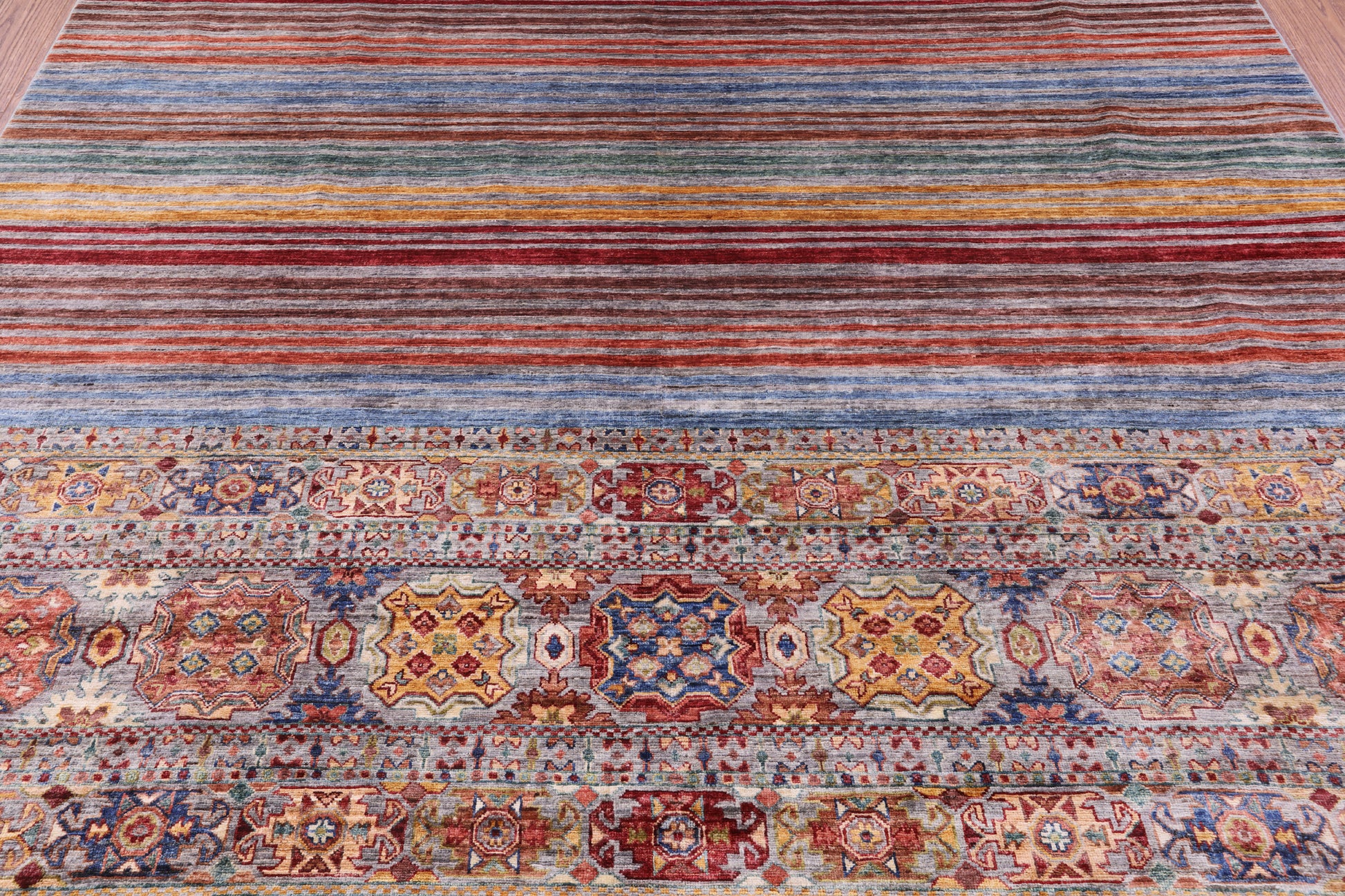 Khorjin Persian Gabbeh Hand Knotted Wool Rug - 8' 3" X 10' 3" - Golden Nile