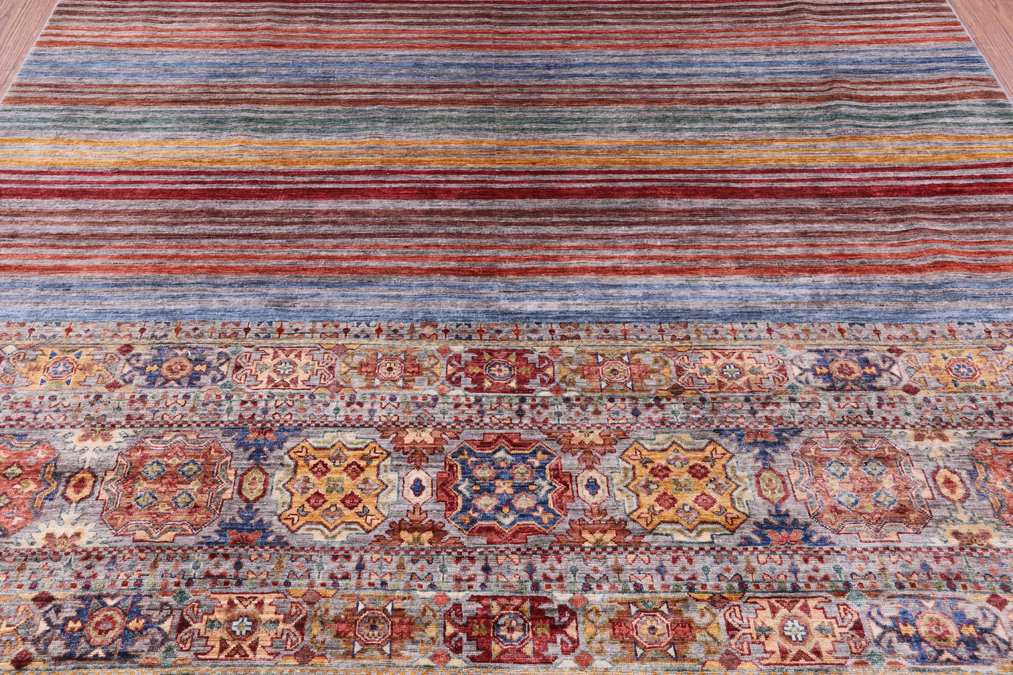Khorjin Persian Gabbeh Hand Knotted Wool Rug - 8' 3" X 10' 3" - Golden Nile