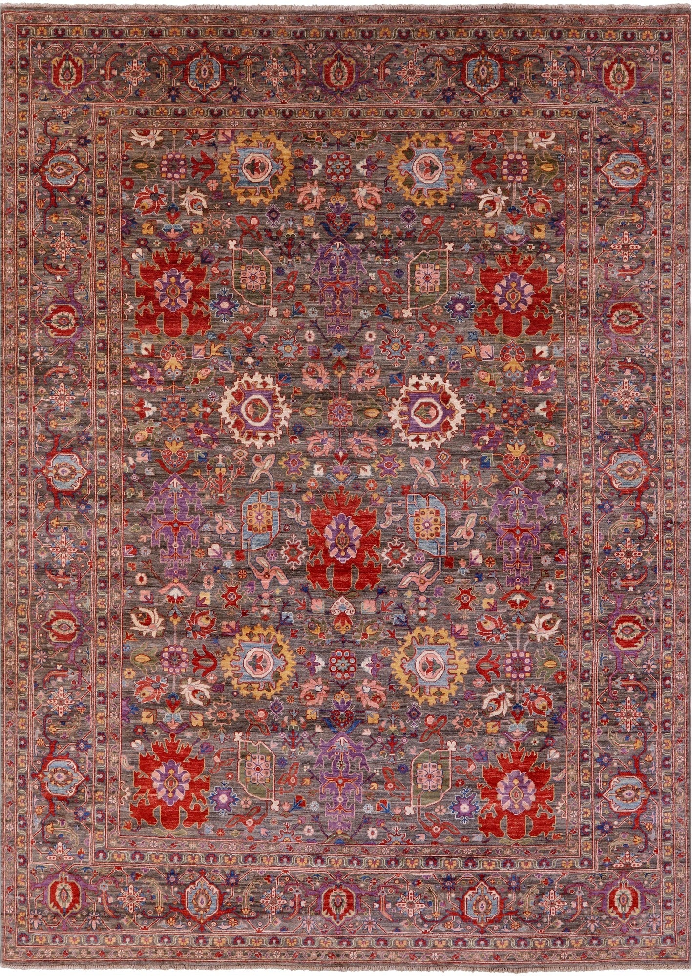 Persian Fine Serapi Hand Knotted Wool Rug - 8' 8" X 11' 11" - Golden Nile