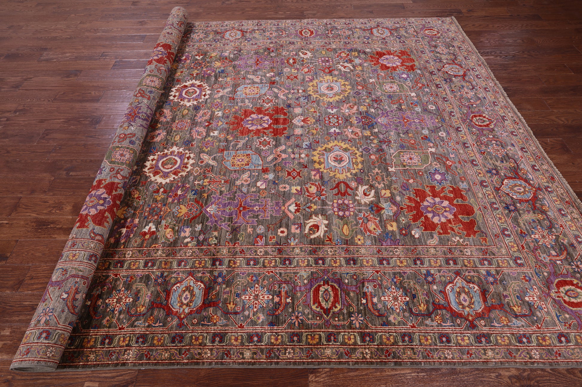 Persian Fine Serapi Hand Knotted Wool Rug - 8' 8" X 11' 11" - Golden Nile
