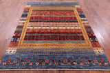 Tribal Persian Gabbeh Hand Knotted Wool Rug - 5' 10" X 7' 10" - Golden Nile