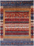 Tribal Persian Gabbeh Hand Knotted Wool Rug - 5' 10" X 7' 10" - Golden Nile