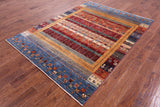 Tribal Persian Gabbeh Hand Knotted Wool Rug - 5' 10" X 7' 10" - Golden Nile