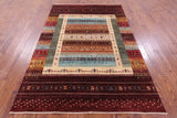 Tribal Persian Gabbeh Hand Knotted Wool Rug - 5' 9" X 8' 5" - Golden Nile