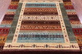 Tribal Persian Gabbeh Hand Knotted Wool Rug - 5' 9" X 8' 5" - Golden Nile