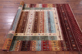 Tribal Persian Gabbeh Hand Knotted Wool Rug - 5' 9" X 8' 5" - Golden Nile