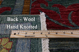 Green William Morris Handmade Wool Area Rug - 8' 10" X 11' 10" - Golden Nile