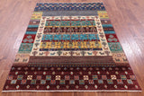 Tribal Persian Gabbeh Hand Knotted Wool Rug - 5' 1" X 6' 9" - Golden Nile