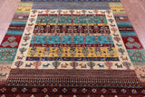 Tribal Persian Gabbeh Hand Knotted Wool Rug - 5' 1" X 6' 9" - Golden Nile