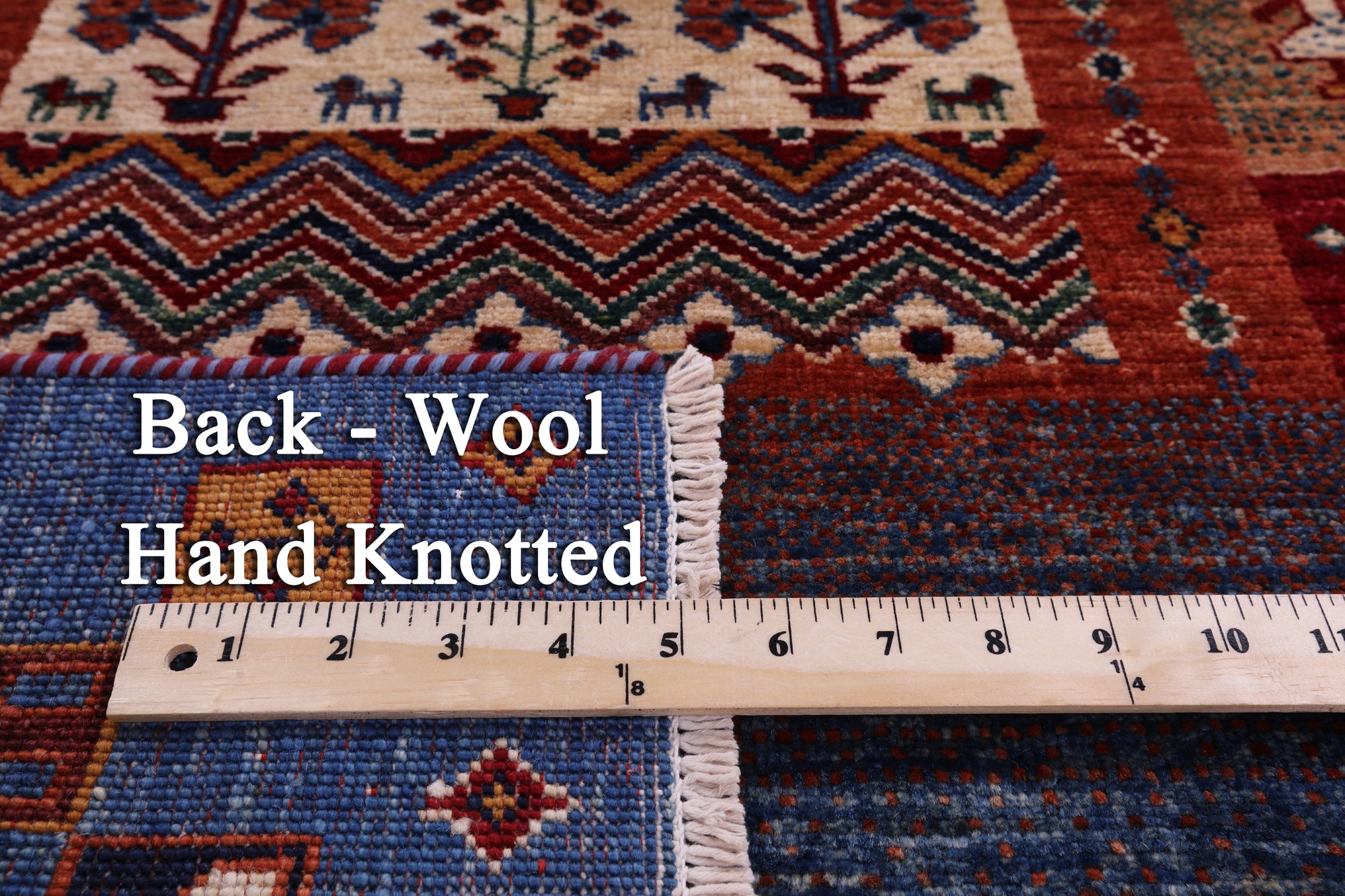 Tribal Persian Gabbeh Handmade Wool Runner Rug - 2' 9" X 9' 11" - Golden Nile