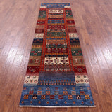 Tribal Persian Gabbeh Handmade Wool Runner Rug - 2' 9" X 9' 11" - Golden Nile