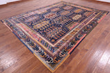 Blue Persian Fine Serapi Hand Knotted Wool Rug - 8' 11" X 11' 10" - Golden Nile