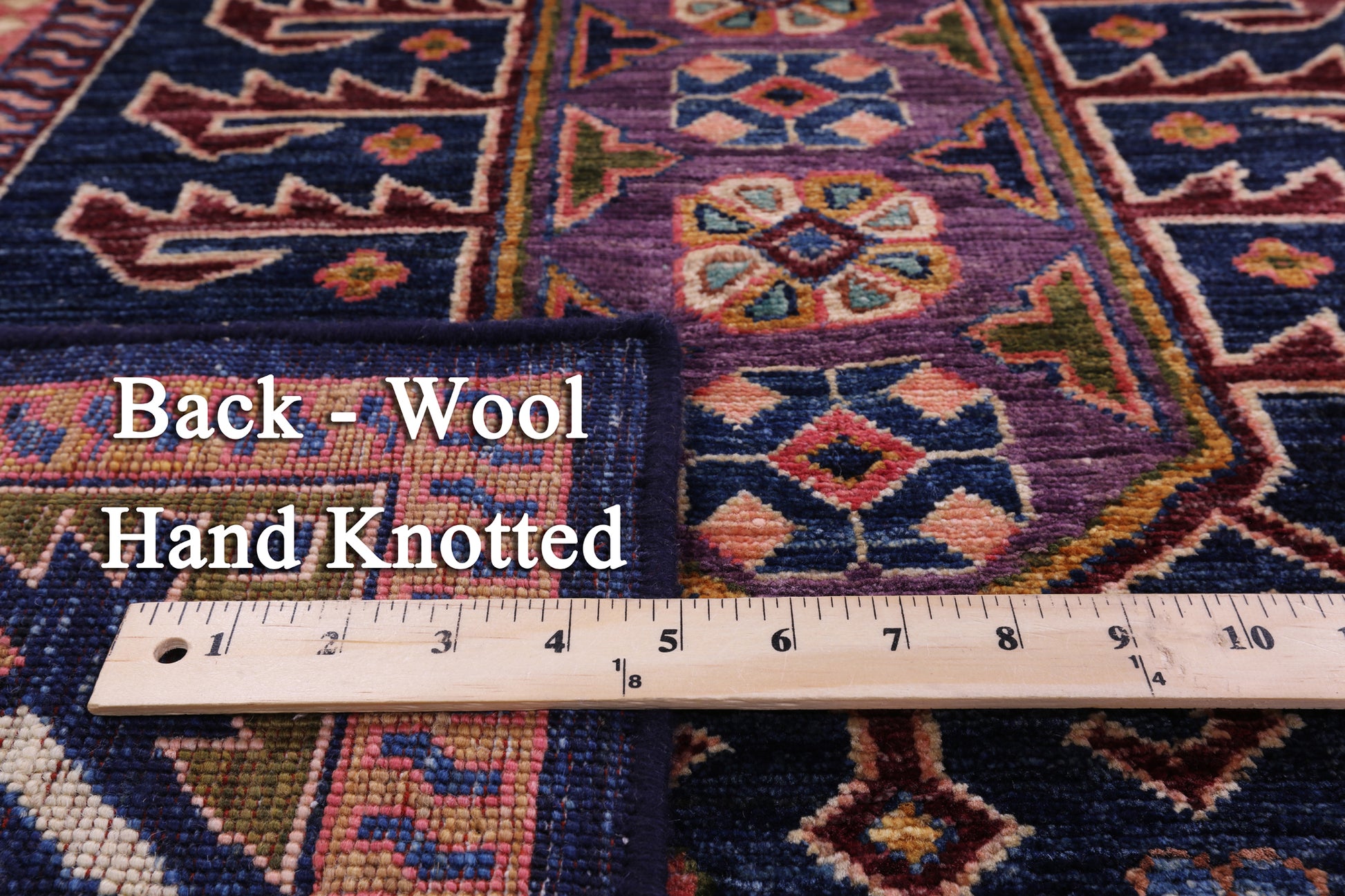 Blue Persian Fine Serapi Hand Knotted Wool Rug - 8' 11" X 11' 10" - Golden Nile