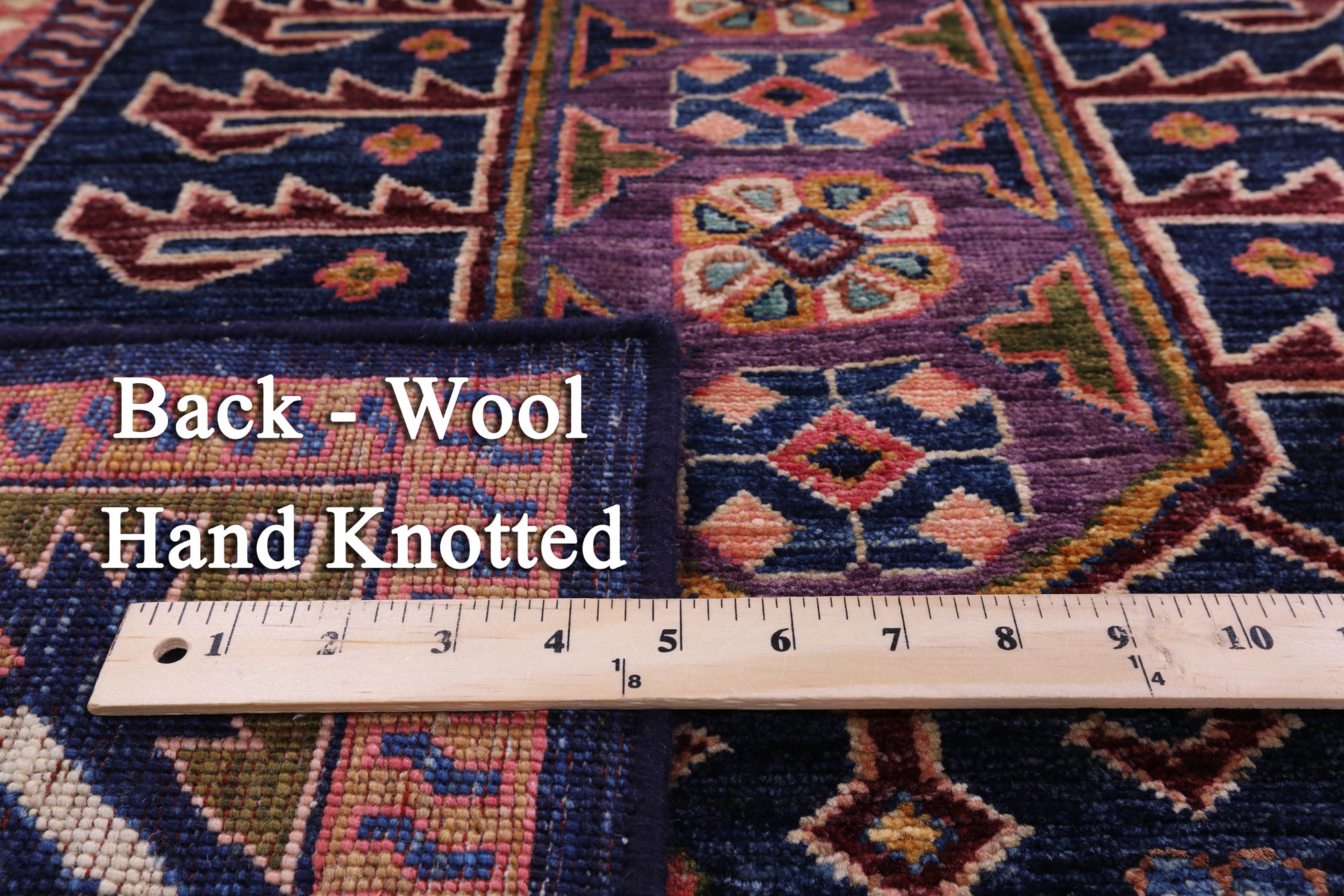 Blue Persian Fine Serapi Hand Knotted Wool Rug - 8' 11" X 11' 10" - Golden Nile