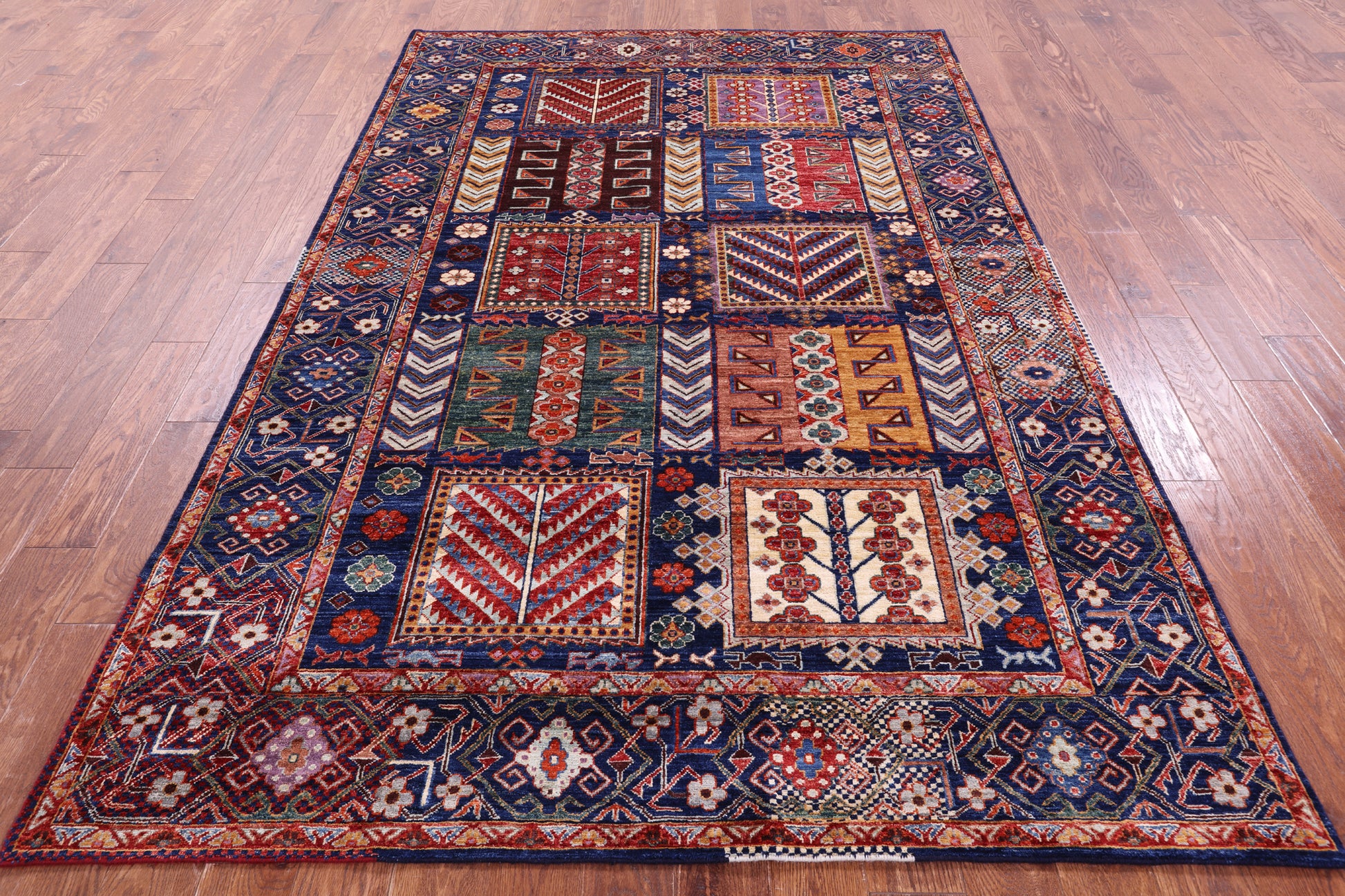 Blue Persian Fine Serapi Hand Knotted Wool Rug - 5' 11" X 8' 11" - Golden Nile