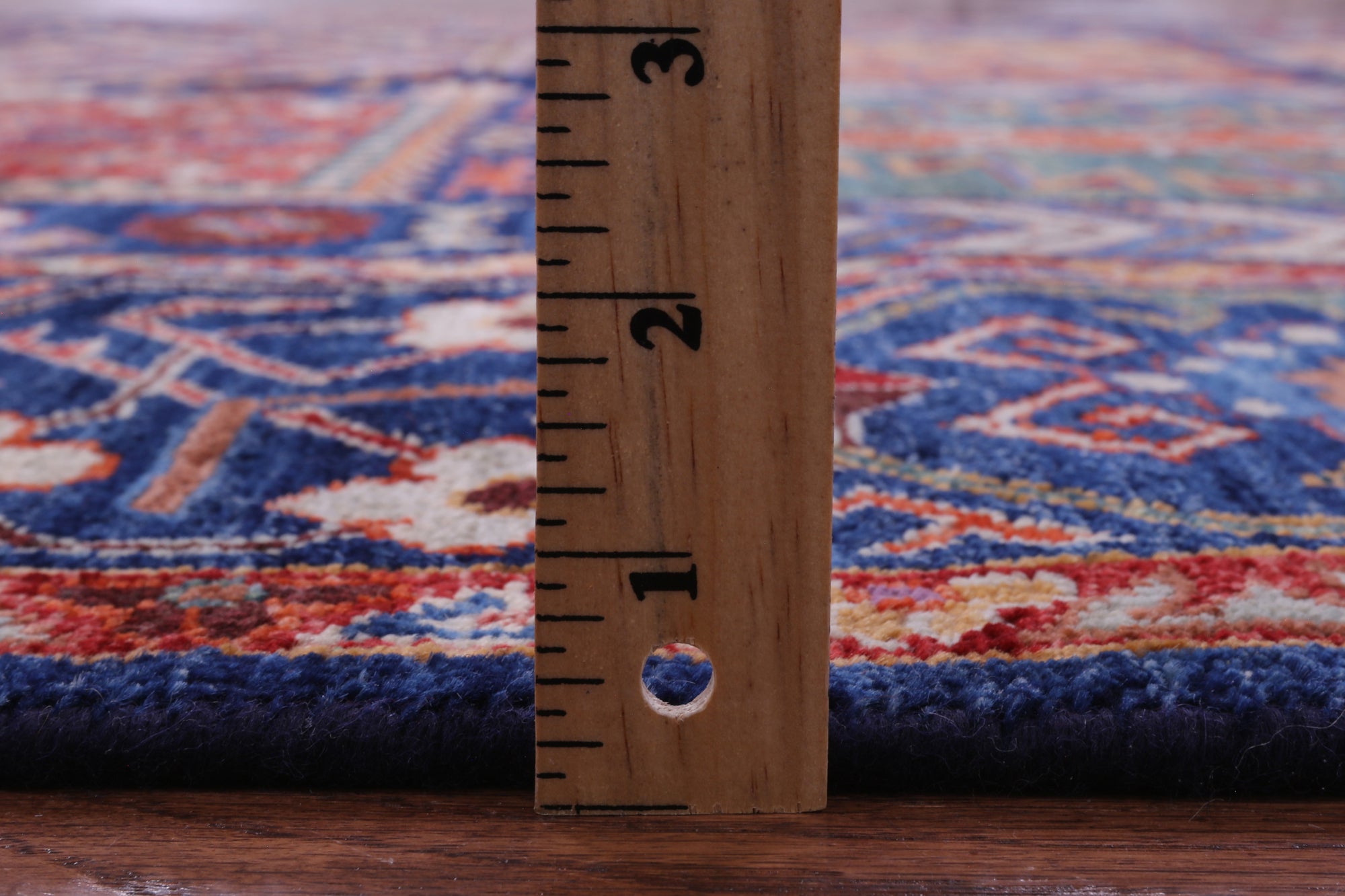 Blue Persian Fine Serapi Hand Knotted Wool Rug - 5' 11" X 8' 11" - Golden Nile