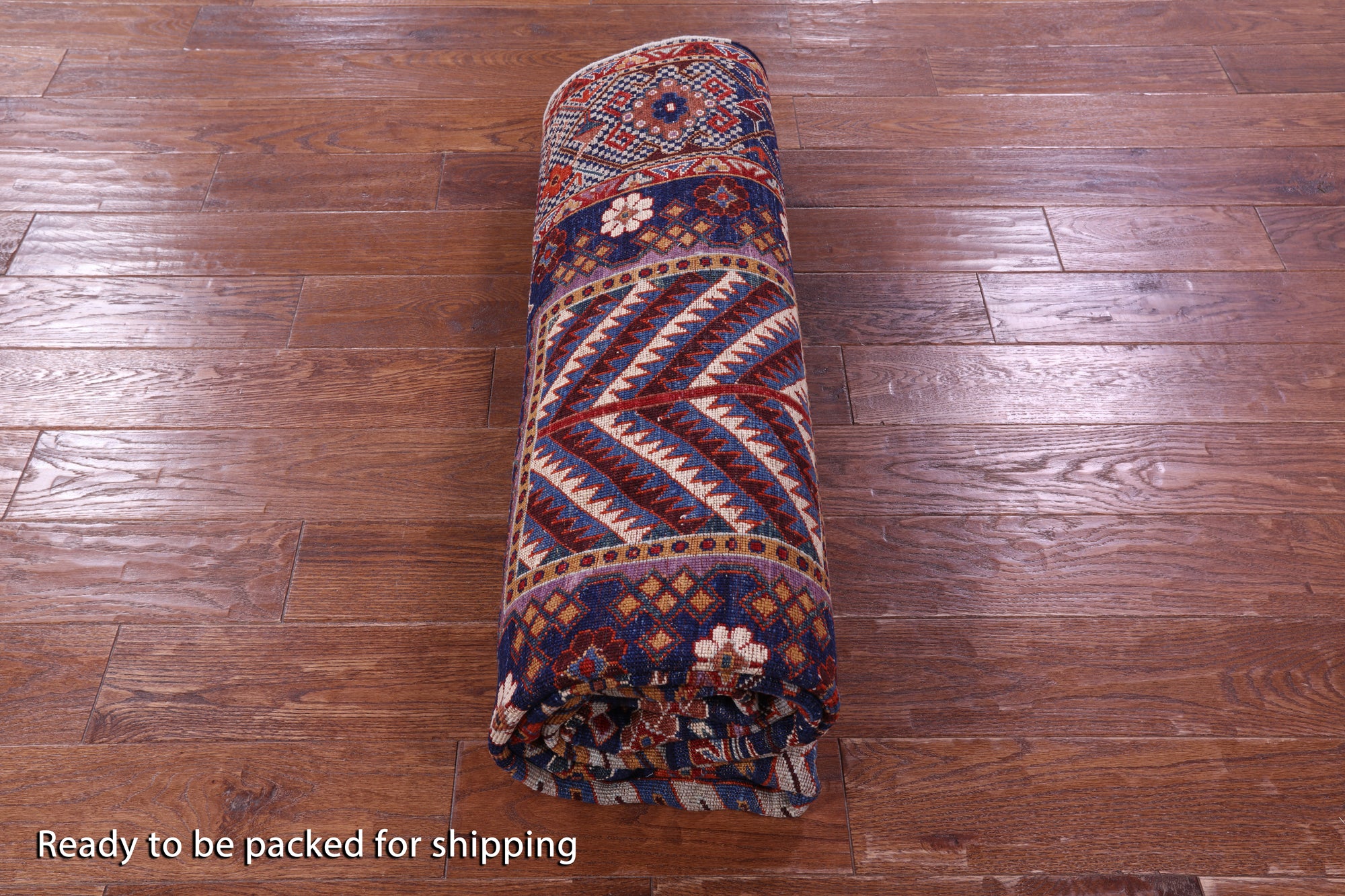 Blue Persian Fine Serapi Hand Knotted Wool Rug - 5' 11" X 8' 11" - Golden Nile