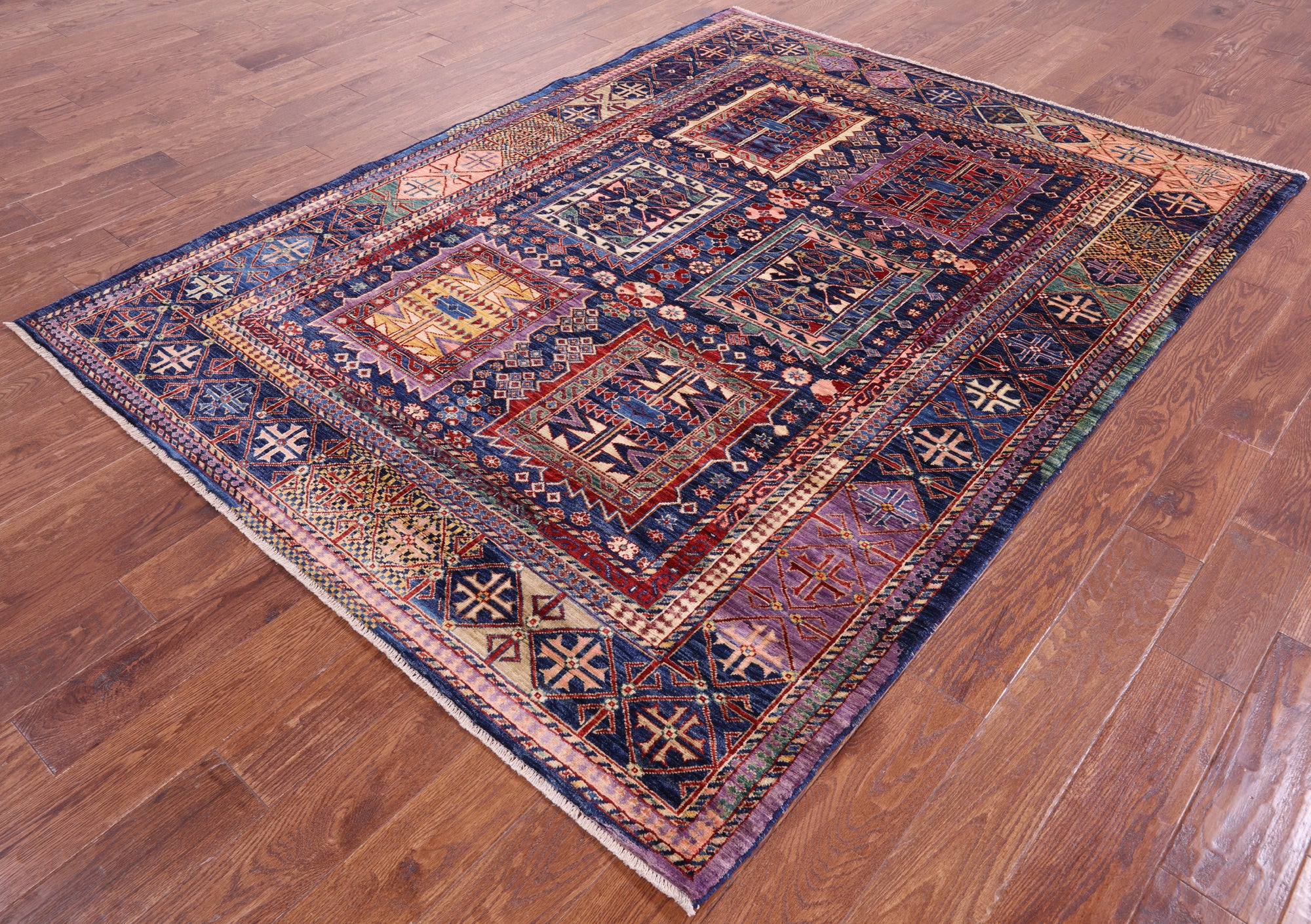 Persian Fine Serapi Hand Knotted Wool Rug - 5' 11" X 7' 9" - Golden Nile