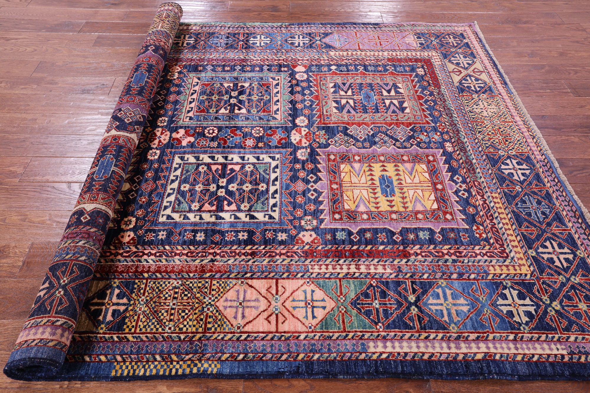 Persian Fine Serapi Hand Knotted Wool Rug - 5' 11" X 7' 9" - Golden Nile