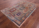 Persian Fine Serapi Hand Knotted Wool Rug - 4' 1" X 6' 1" - Golden Nile
