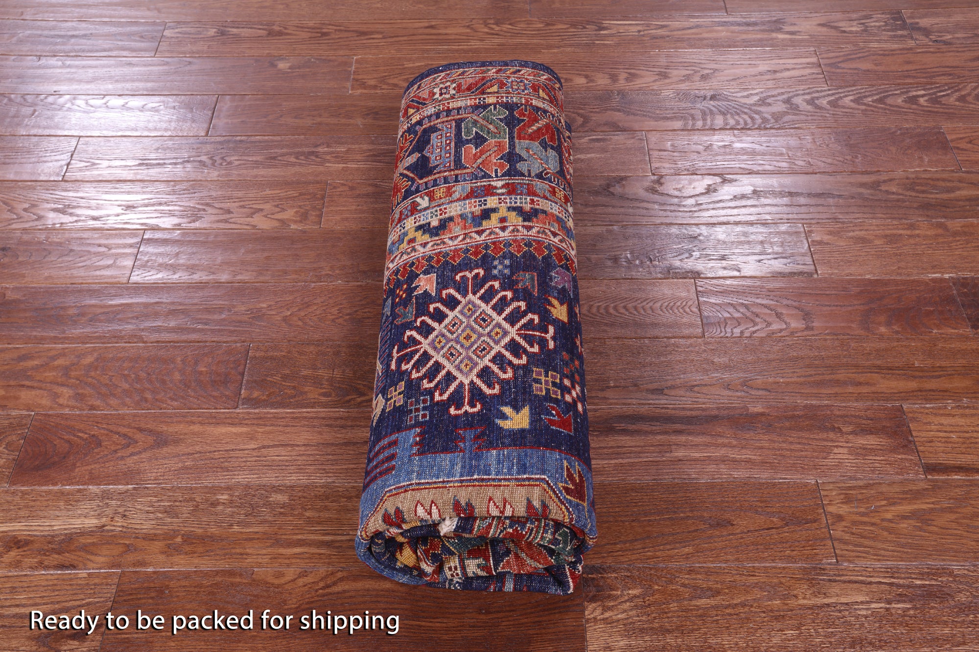 Blue Persian Fine Serapi Handmade Wool Rug - 6' 0" X 8' 10" - Golden Nile