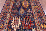 Blue Persian Fine Serapi Handmade Wool Rug - 6' 0" X 8' 10" - Golden Nile