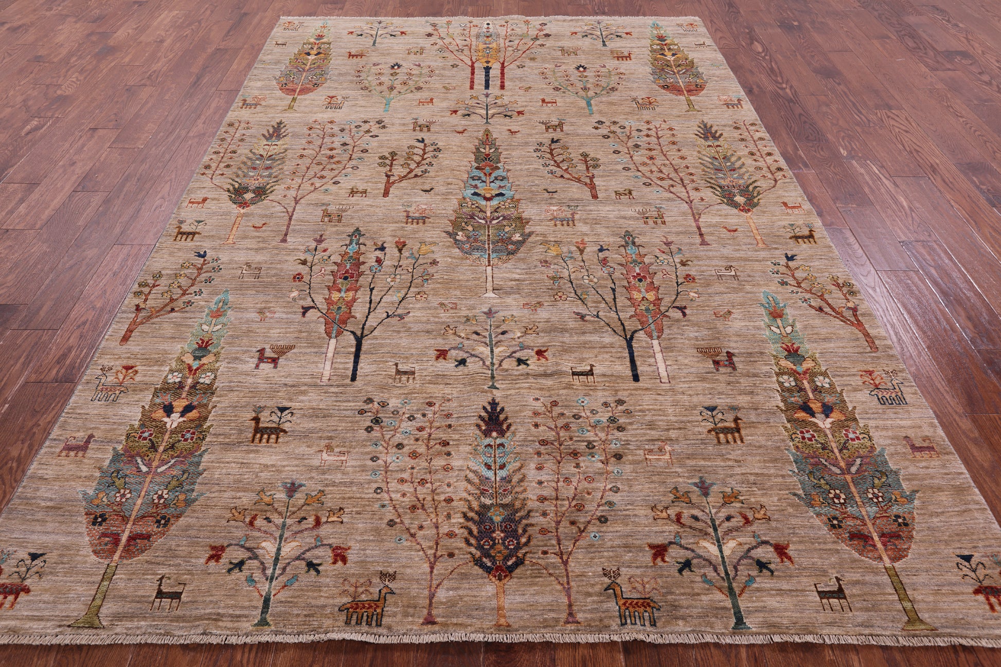 Persian Tribal Gabbeh Hand Knotted Wool Rug - 6' 10" X 9' 9" - Golden Nile
