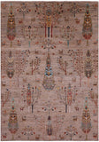 Persian Tribal Gabbeh Hand Knotted Wool Rug - 6' 10" X 9' 9" - Golden Nile