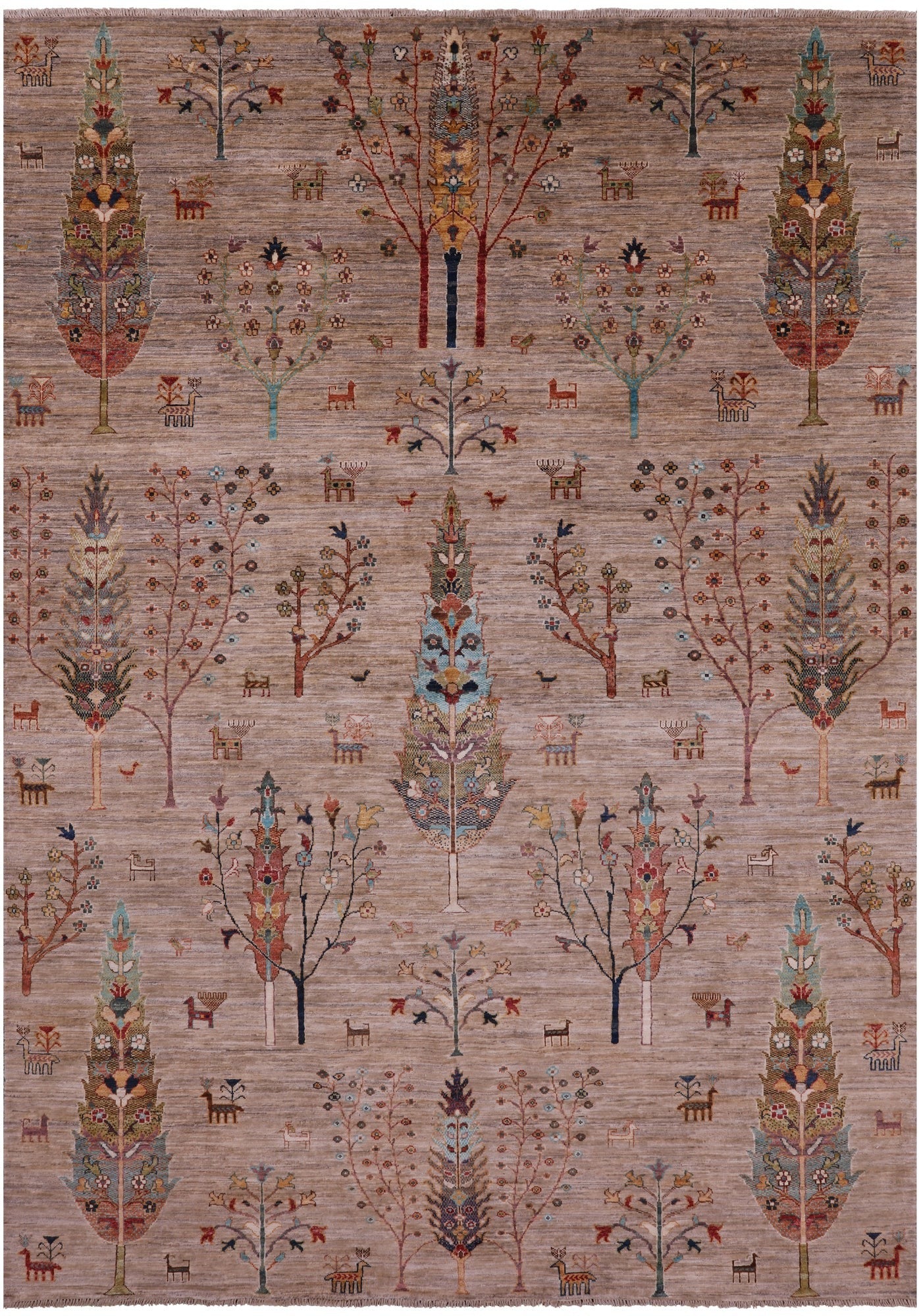 Persian Tribal Gabbeh Hand Knotted Wool Rug - 6' 10" X 9' 9" - Golden Nile