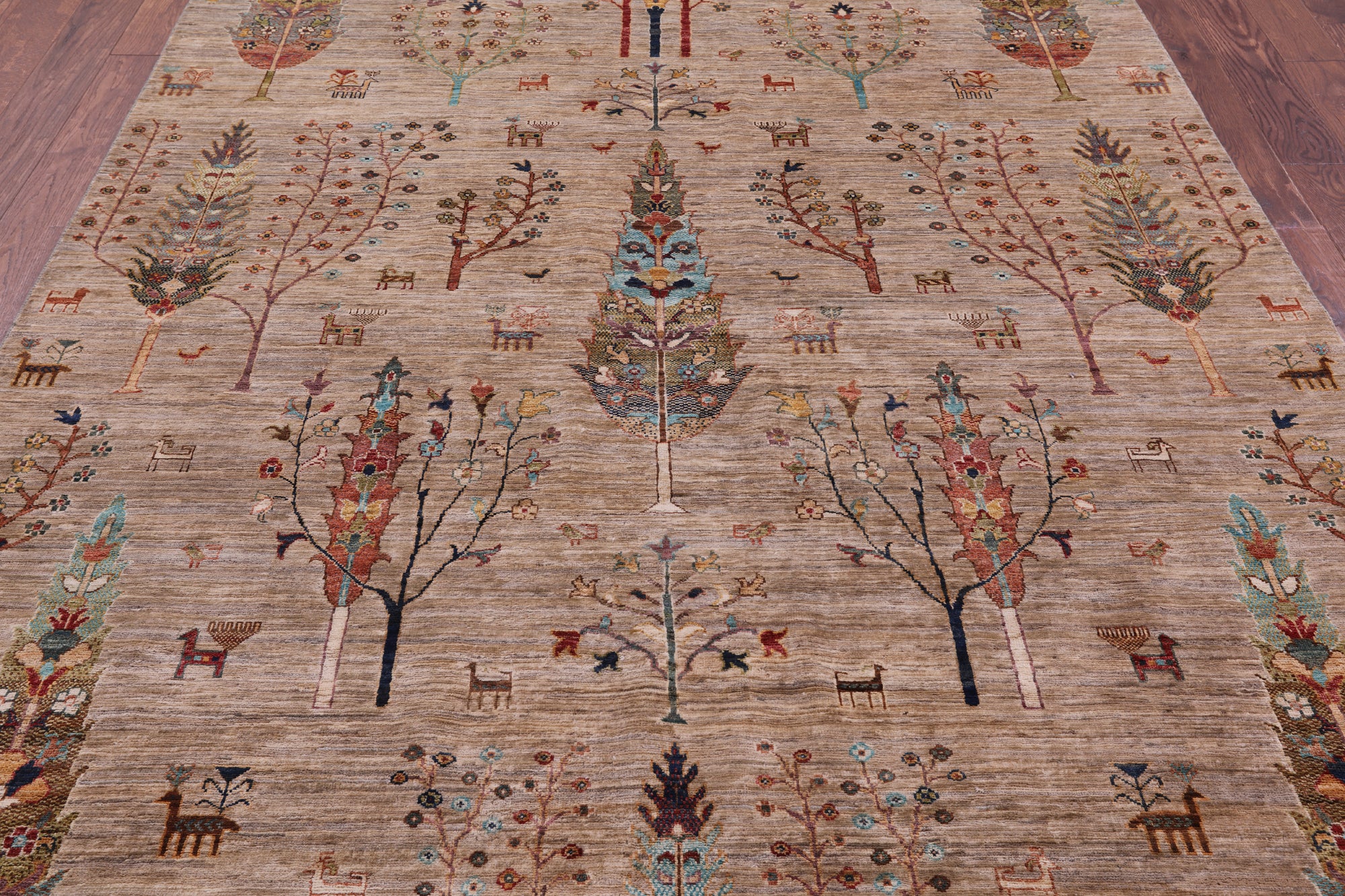 Persian Tribal Gabbeh Hand Knotted Wool Rug - 6' 10" X 9' 9" - Golden Nile