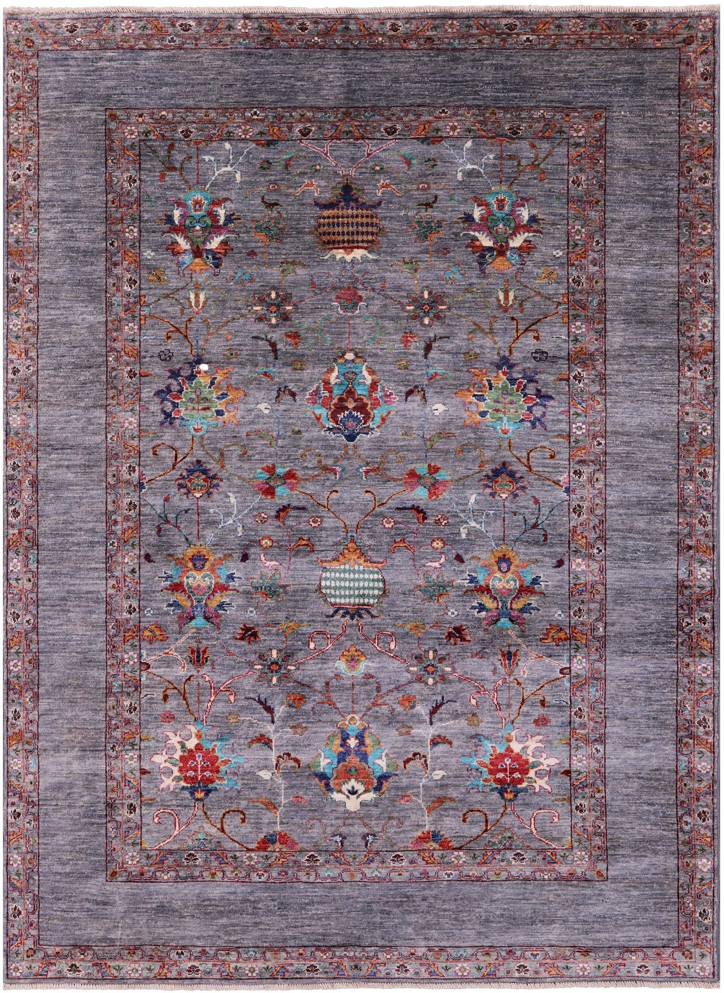 Peshawar Hand Knotted Wool Rug - 5' 9" X 8' 0" - Golden Nile