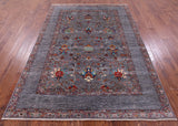 Peshawar Hand Knotted Wool Rug - 5' 9" X 8' 0" - Golden Nile