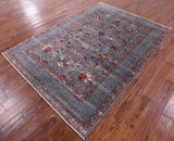 Peshawar Hand Knotted Wool Rug - 5' 9" X 8' 0" - Golden Nile
