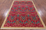 William Morris Hand Knotted Wool Area Rug - 6' 1" X 8' 10" - Golden Nile