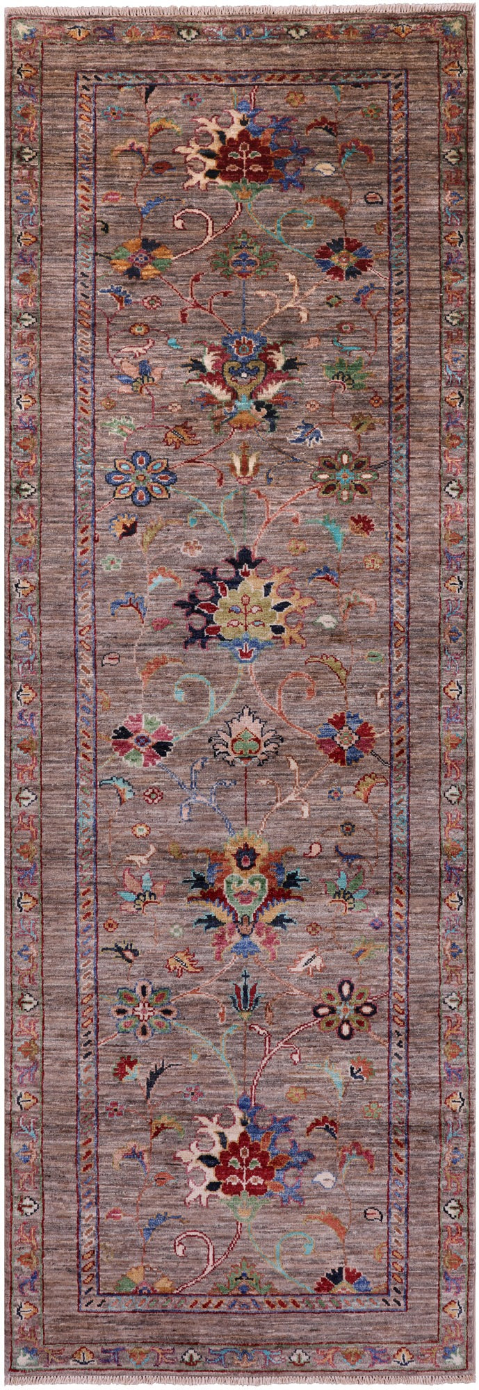 Peshawar Hand Knotted Wool Runner Rug - 2' 9" X 8' 1" - Golden Nile