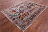 Turkmen Ersari Hand Knotted Wool Rug - 5' 0" X 6' 6" - Golden Nile