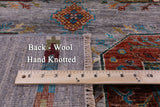 Grey Turkmen Ersari Hand Knotted Wool Rug - 6' 8" X 10' 0" - Golden Nile