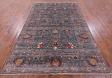 Grey Peshawar Hand Knotted Wool Rug - 6' 8" X 10' 0" - Golden Nile
