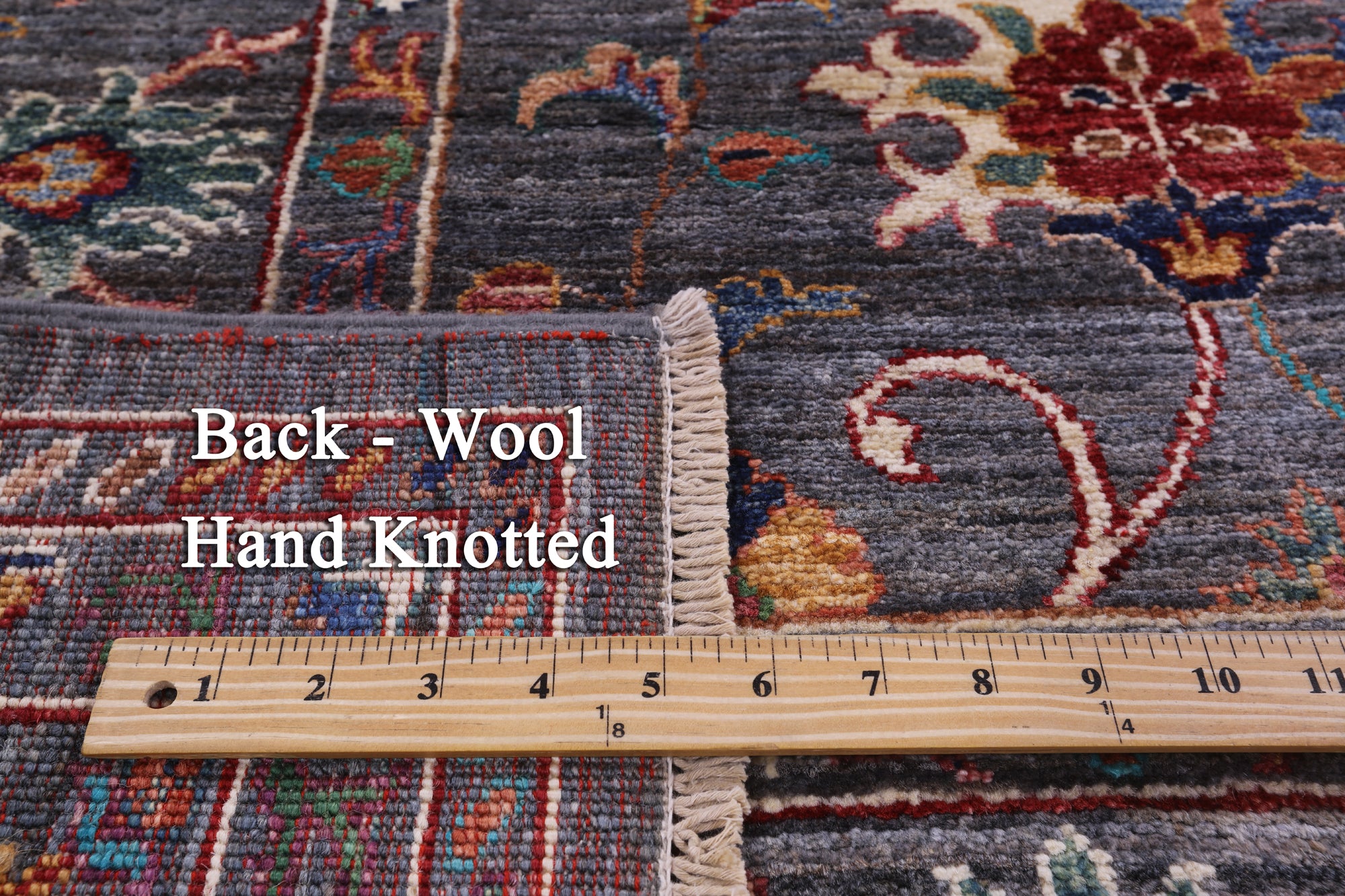 Grey Peshawar Hand Knotted Wool Rug - 6' 8" X 10' 0" - Golden Nile