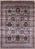 Grey Peshawar Hand Knotted Wool Rug - 4' 10" X 6' 9" - Golden Nile