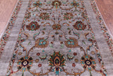 Grey Peshawar Hand Knotted Wool Rug - 4' 10" X 6' 9" - Golden Nile