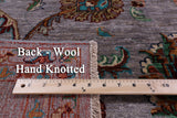 Grey Peshawar Hand Knotted Wool Rug - 4' 10" X 6' 9" - Golden Nile