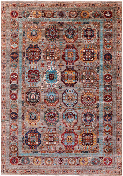 Turkmen Ersari Hand Knotted Wool Rug - 5' 10" X 8' 2" - Golden Nile