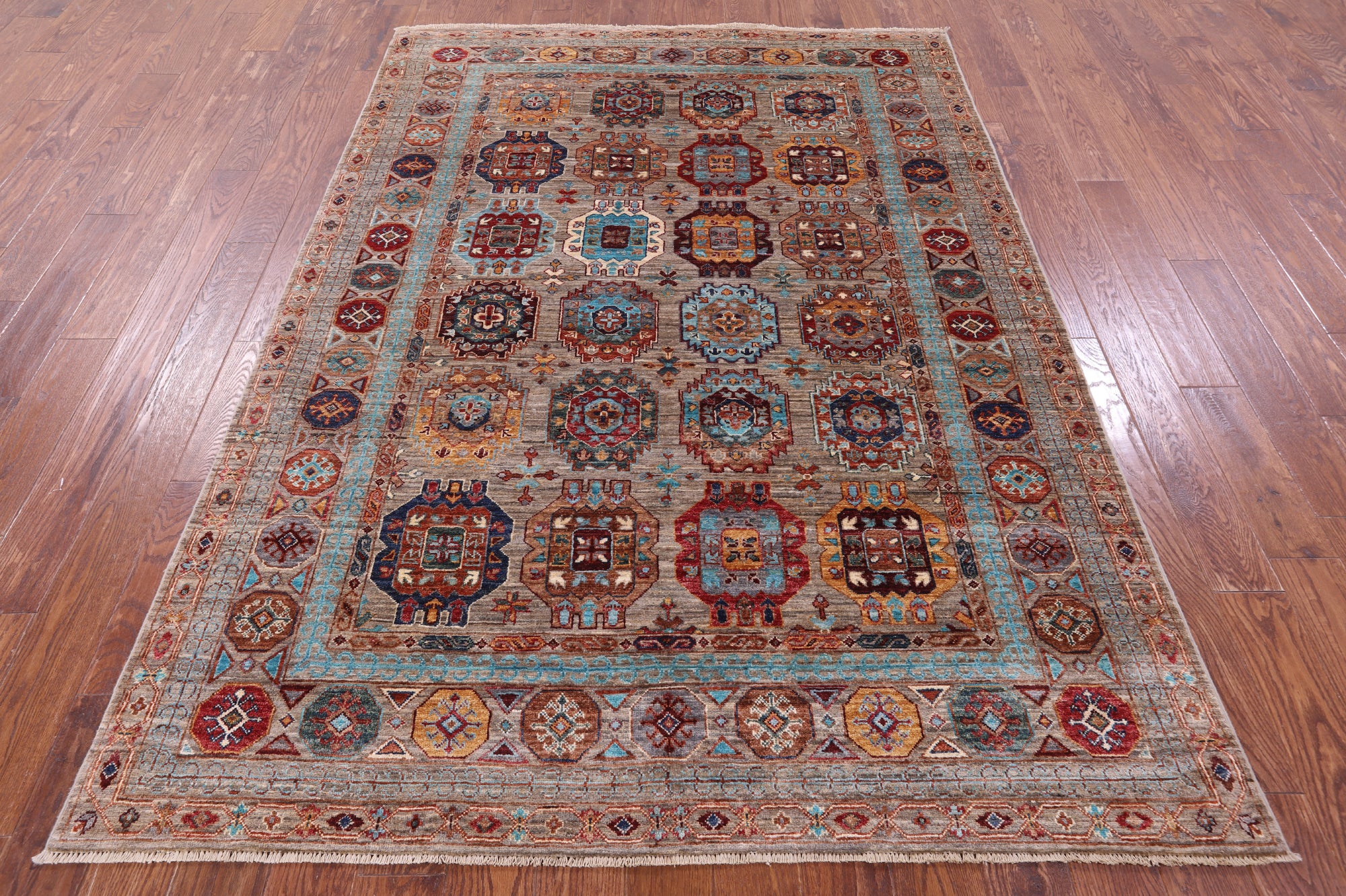 Turkmen Ersari Hand Knotted Wool Rug - 5' 10" X 8' 2" - Golden Nile