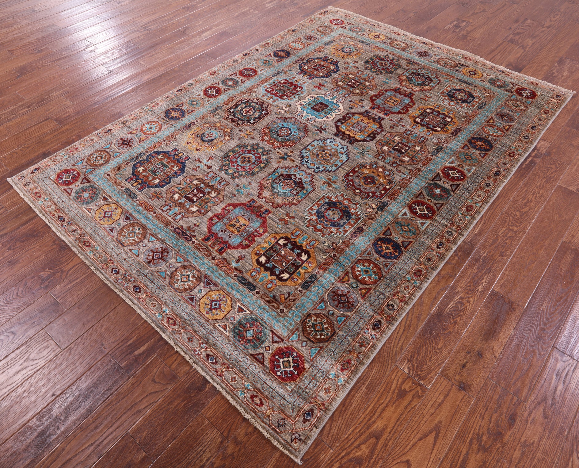 Turkmen Ersari Hand Knotted Wool Rug - 5' 10" X 8' 2" - Golden Nile