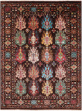Brown Turkmen Ersari Hand Knotted Wool Rug - 5' 9" X 7' 10" - Golden Nile