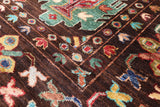 Brown Turkmen Ersari Hand Knotted Wool Rug - 5' 9" X 7' 10" - Golden Nile