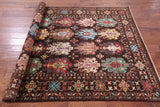 Brown Turkmen Ersari Hand Knotted Wool Rug - 5' 9" X 7' 10" - Golden Nile
