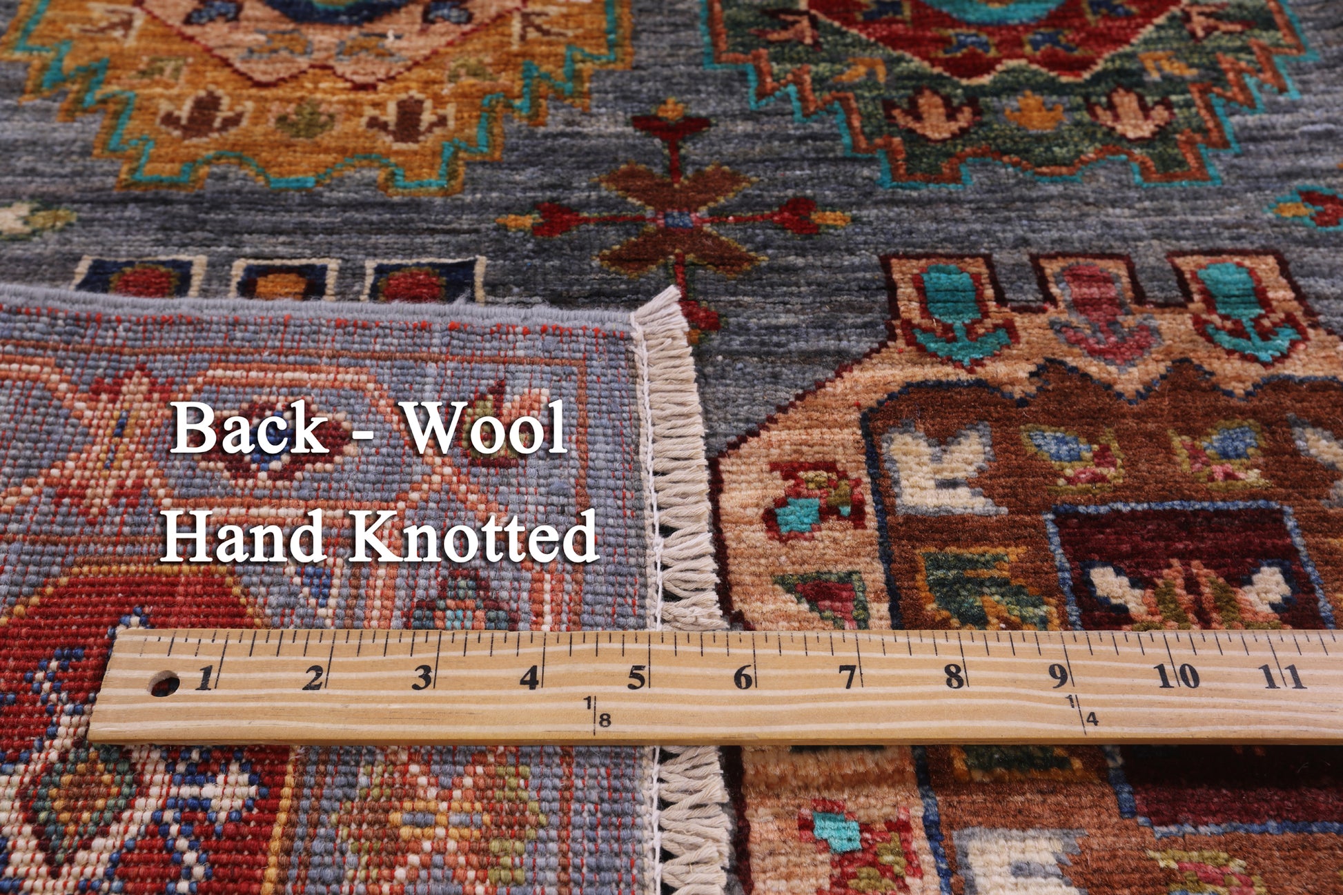 Grey Turkmen Ersari Handmade Wool Rug - 5' 2" X 6' 10" - Golden Nile