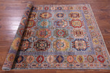 Grey Turkmen Ersari Handmade Wool Rug - 5' 2" X 6' 10" - Golden Nile